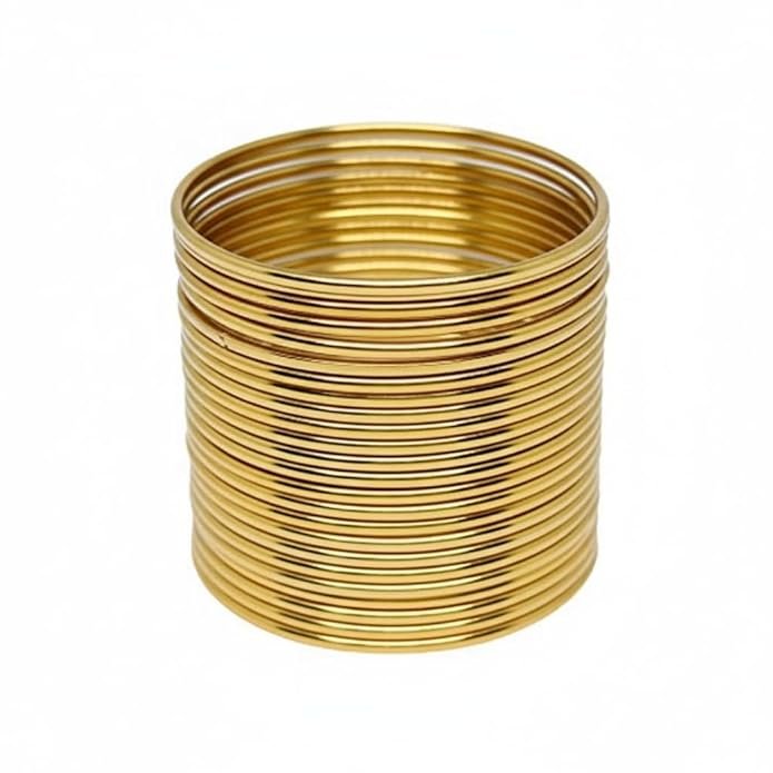 I Jewels Traditional Lightweight Classic Slim Stacked Bangles Set For Women