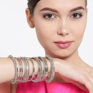 YouBella Antique Look Jewellery Silver Plated Traditional Bracelet Bangles for Women