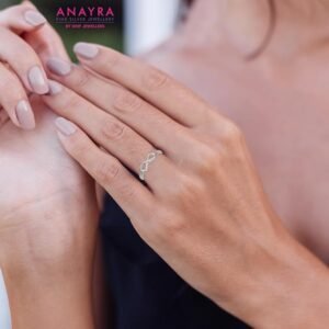 ANAYRA Infinity Adjustable 925 Silver Ring for Women - Womens Aesthetic & Stylish Silver Ring - Womens Fashion Jewellery - Valentine Gift for Women, Girls, Wife & Girlfriend